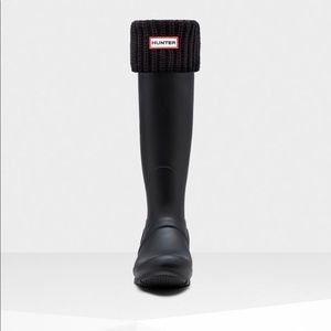 Hunter half cardigan boot socks - black